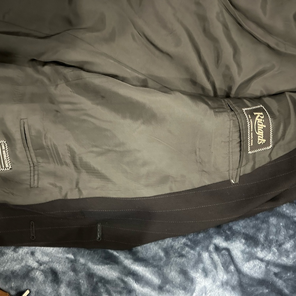 Giorgio Armani Black Pinstripe Suit Jacket - Picture 6 of 7